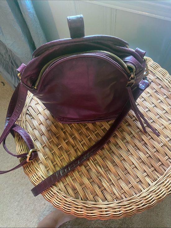 HOBO Handbags - HOBO Plum Leather Crossbody Bag with Gold Hardware